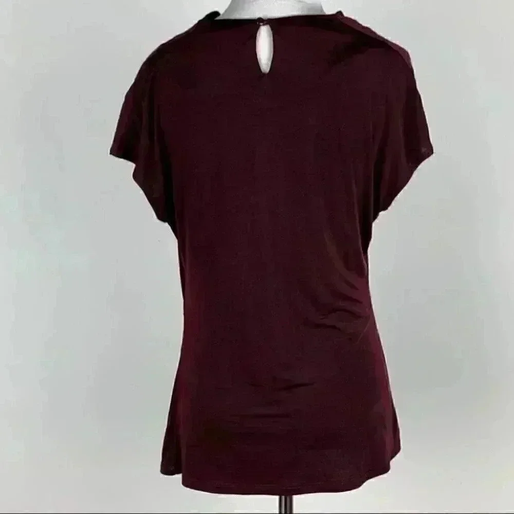 Worthington stretch top size S purple cowl neck